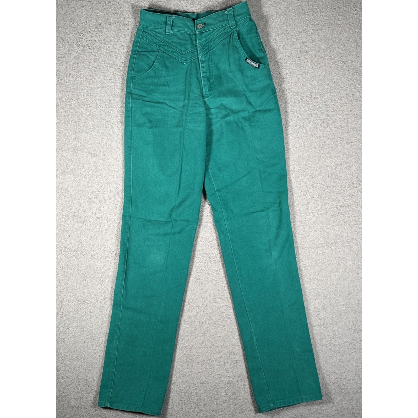 Vintage Roughrider By Circle T Jeans Womens Size 7/8 Teal Bareback Western Rodeo